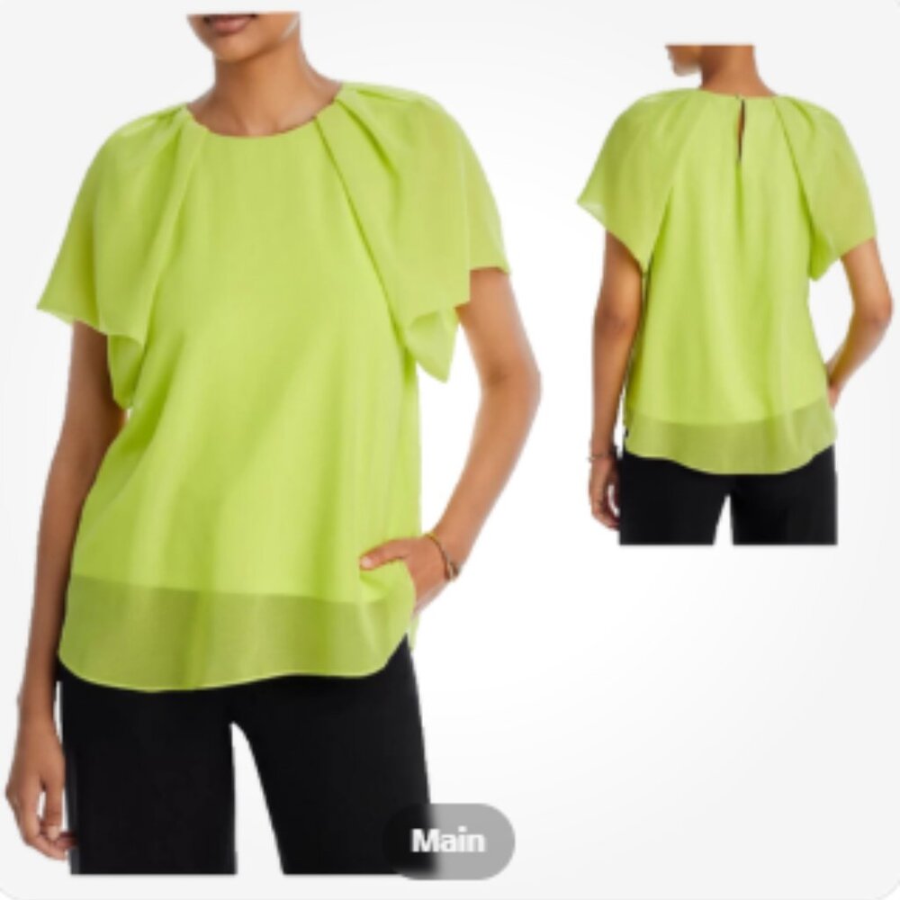 Kobi Halperin Alice Puff Sleeve Blouse in Lemon NWT Sz S